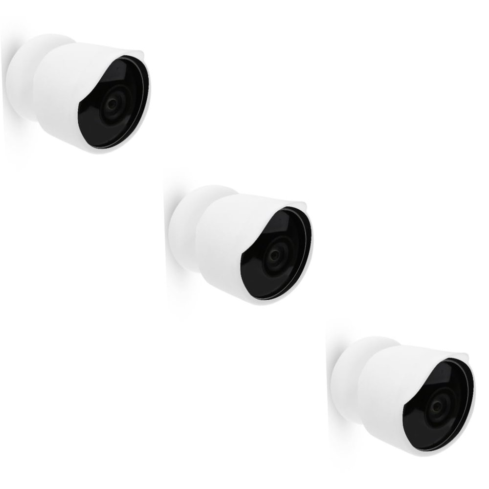 Angoily 3pcs Outdoor Camera Cover Protector for Nest Security Cameras Weather-Resistant Brim Design for Improved Image Quality and Debris