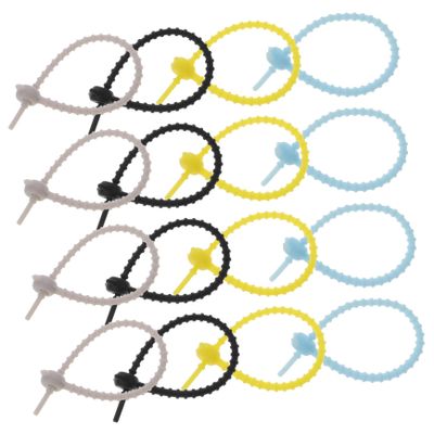Angoily 60pcs Silicone Cable Ties for Reusable Cord Organizer for Headphones and Data Wires for to Prevent Mixed Style