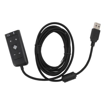ASHATA USB Sound Card USB to 3.5mm Jack Audio Adapter, USB to 3.5mm Jack Audio Sound Card Adapter, Adapter with Headphone and Microphone Jack for Cloud II