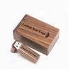 Wooden USB Flash Drive with Wooden Box Packing, Custom Wedding Logo USB Flash Drives, Personalized Wood USB Flash Pen Drive for Wedding Photography Company Promotional Gift (32GB(USB 3.0)) view 1