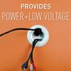 Legrand Wiremold ZKT101 in Wall TV Power Grommet Kit, Cable Management Kit, Mounting Brackets & Cablelera Power Cord Extension and Splitter, NEMA 5-15P to NEMA 5-15R x 2, 16 AWG, 13A, 125V view 4