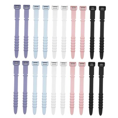 Yardenfun 20pcs Silicone Cable Organizer Ties Cord Management for Usb Cables Earphones and Data Wires Space-saving Reusable and Easy to Use Home Office