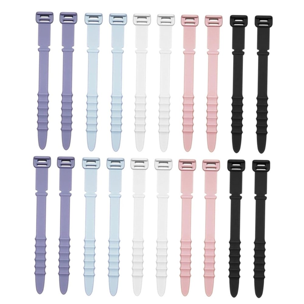 Yardenfun 20pcs Silicone Cable Organizer Ties Cord Management for Usb Cables Earphones and Data Wires Space-saving Reusable and Easy to Use Home Office