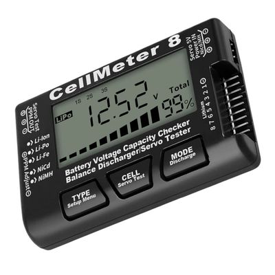 Yardenfun Digital Battery Capacity Tester for Li-ion Li-po and Nimh Compact Voltage Checker Tool for Home Use Lightweight Battery Testing Device LCD Display