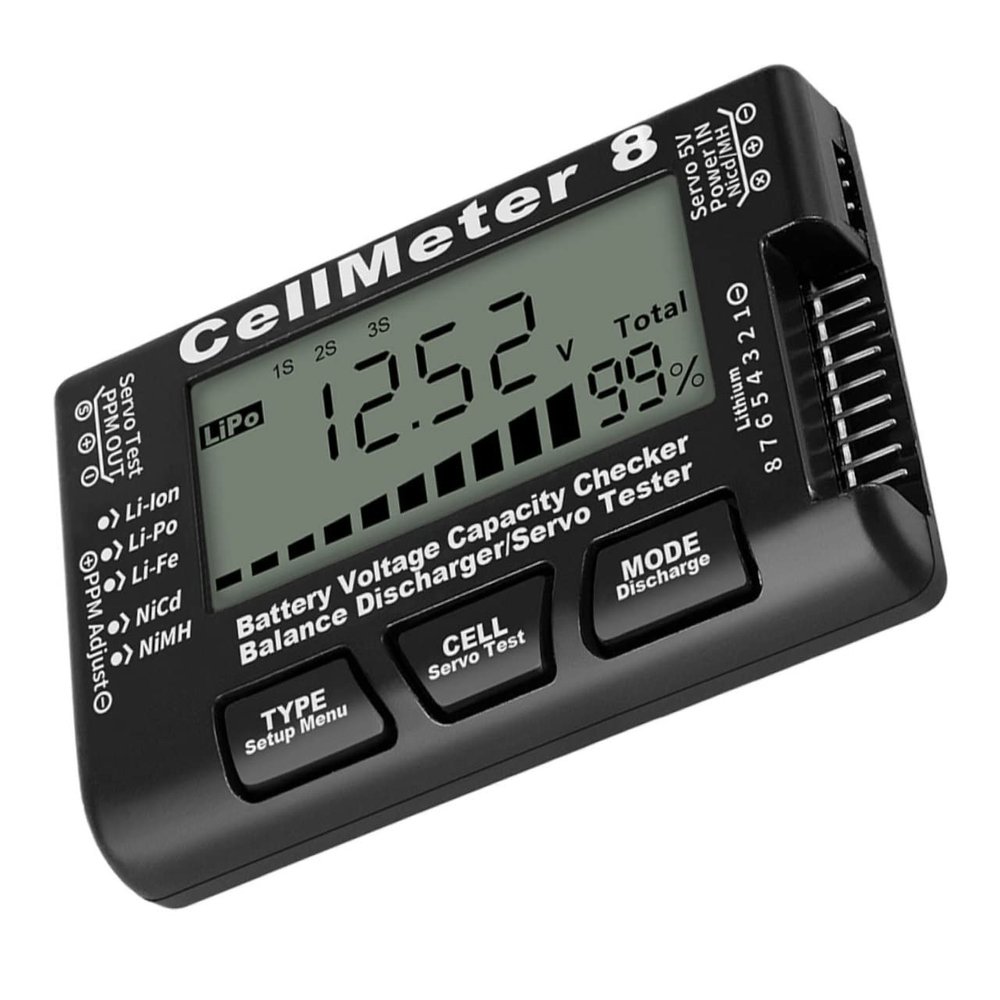 Yardenfun Digital Battery Capacity Tester for Li-ion Li-po and Nimh Compact Voltage Checker Tool for Home Use Lightweight Battery Testing Device LCD Display