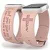 God is Within Her Watch Band compatible with Apple Watch Laser Engraved iWatch Band Silicone 38mm 40mm 41mm 42mm 44mm 45mm 49mm Strap Jesus God Christian Psalm Gift (42/44/45/49mm S/M, Pink Sand) view 1