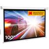 KODAK Manual Pull-Down White Projector Screen 100" Inch | Large 16:9 Office, Home Movie Theater Screen with Wall & Ceiling Mount Options, Easy-Clean Matte Fabric & Retractable Hanging Design | Indoor. view 1
