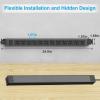 HHSOET 360 Rotating 12 Outlet Mountable Power Strip, Aluminum Alloy Long Power Strip Extension Cord, Heavy Duty Wall Mount Surge Protector with Switch, Works Great and Very Versatile,15ft Power Cord. view 4