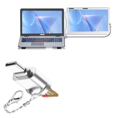 BoxWave Adapter Compatible with Cidetty PFIYAA F1 - Micro SD Card miniReader, USB Type-C OTG Reader USB3.0 Adapter Keychain - Metallic Silver