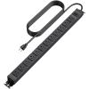 HHSOET 360 Rotating 12 Outlet Mountable Power Strip, Aluminum Alloy Long Power Strip, Heavy Duty Wall Mount Surge Protector with Switch, 3ft Power Cord view 1