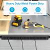 HHSOET 360 Rotating 12 Outlet Mountable Power Strip, Aluminum Alloy Long Power Strip, Heavy Duty Wall Mount Surge Protector with Switch, 3ft Power Cord view 3