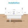 HHSOET 5 in 1 Recessed Power Strip Flat Plug, 20W Fast Charging Furniture Outlet with USB, Conference Recessed Socket with 2 AC Plugs, 2 USB Ports 1 USB-C, 10ft Power Cord. (White) view 3