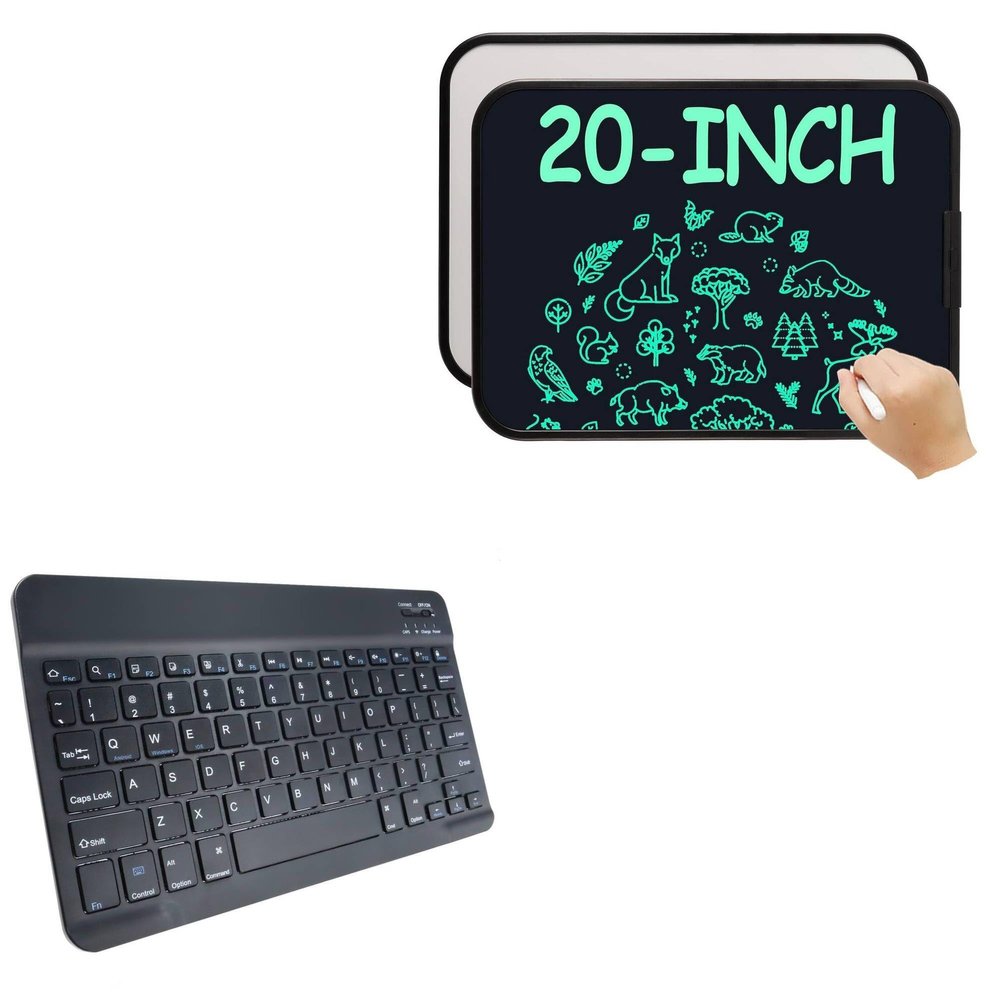 BoxWave Keyboard Compatible with Armer Writing Tablet (20 in) - SlimKeys Bluetooth Keyboard, Portable Thin with Chiclet-Style Keys - Jet Black