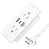 HHSOET 5 in 1 Recessed Power Strip Flat Plug, 20W Fast Charging Furniture Outlet with USB, Conference Recessed Socket with 2 AC Plugs, 2 USB Ports 1 USB-C, 6ft Power Cord. (White) view 1