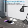 HHSOET 5 in 1 Recessed Power Strip Flat Plug, 20W Fast Charging Furniture Outlet with USB, Conference Recessed Socket with 2 AC Plugs, 2 USB Ports 1 USB-C, 6ft Power Cord. (White) view 4