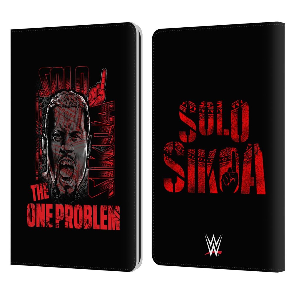 Head Case Designs Officially Licensed WWE The One Problem Solo Sikoa Leather Wallet Case Compatible with Kindle Paperwhite 1/2 / 3