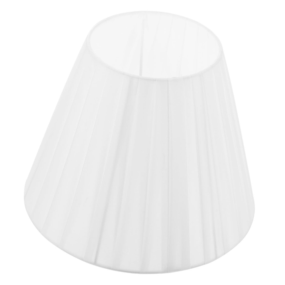 Amosfun Pleated Cloth Lamp Shade for Table and Floor Lamps Removable Fabric Cover Elegant Design for Living Room Bedroom and Hotel Decor White