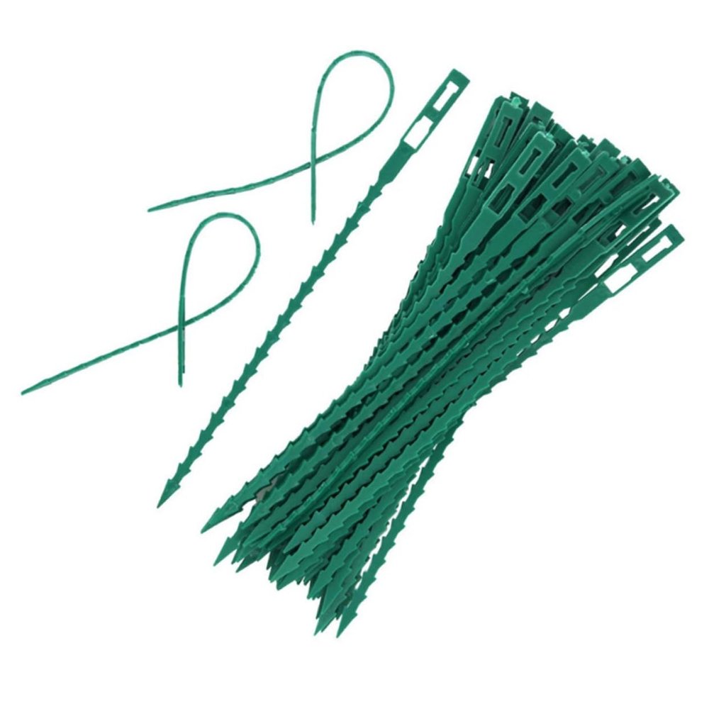 Angoily 100pcs Plant Plastic Cable Ties Reusable Fish Bone Shape Fixing Straps for Gardening Short Ties for Secure Plant Support