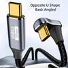 NFHK Opposite U Shape Back Angled USB-C USB 3.1 Type C Male to Male Extension Data Cable 10Gbps 100W with Sleeve 200cm view 4