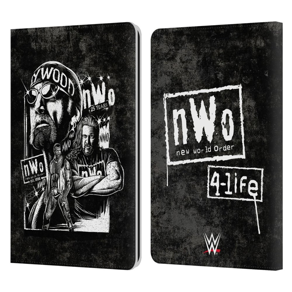 Head Case Designs Officially Licensed WWE Fathead Superstar NWO Leather Wallet Case Compatible with Kindle Paperwhite 1/2 / 3