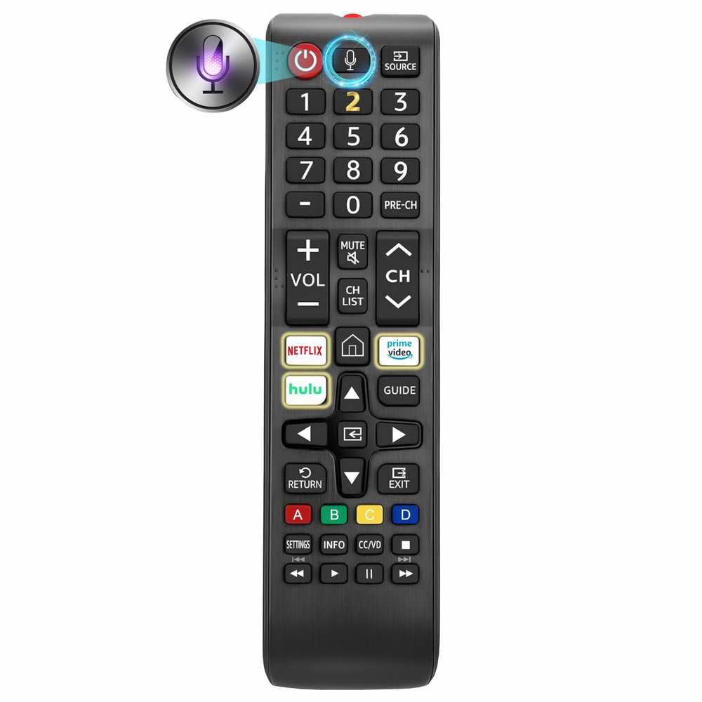 Replacement Remote for Samsung TV, Voice Control, Compatible with 2026-2016 Smart TV, LED, QLED, Crystal UHD & The Frame Series, 2-Year Warranty