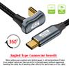 NFHK Opposite U Shape Back Angled USB-C USB 3.1 Type C Male to Male Extension Data Cable 10Gbps 100W with Sleeve 50cm view 4