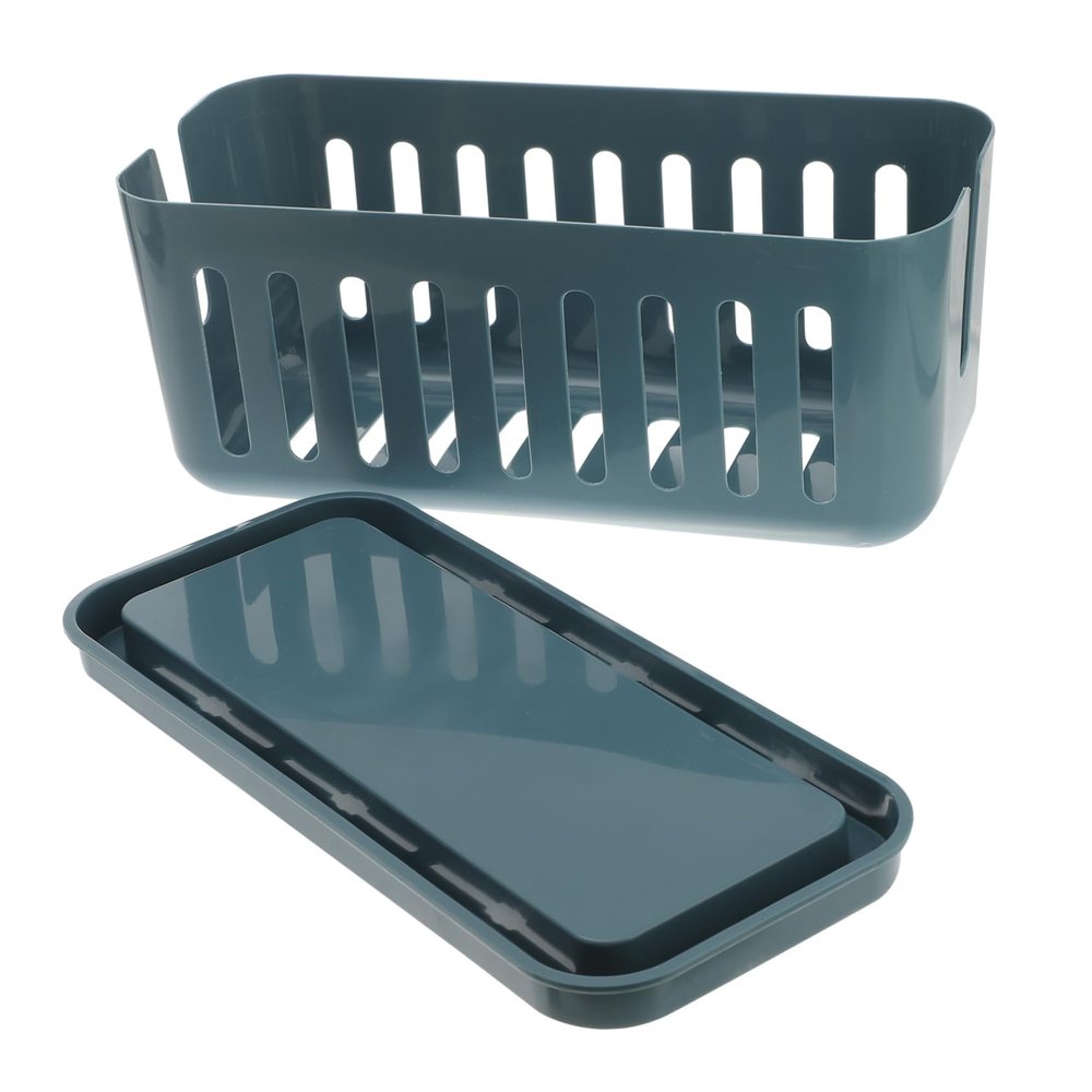 Angoily Cord Management Container Box Blue Cable Organizer Detachable Lid for Power Strips and Cords Material for Use