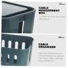 Angoily Cord Management Container Box Blue Cable Organizer Detachable Lid for Power Strips and Cords Material for Use view 2