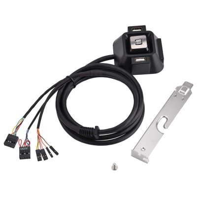 Yctze USB Ports Desktop Computer Case Switch with Power Reset & Audio Microphone Port, Custom USB Start Extension, External PowerReset