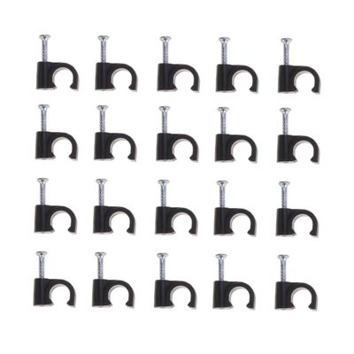 DOITOOL 100pcs Cable Clips for Wire Management Durable Plastic Cord Organizer Fastener for Home Office and School Easy to Install Black