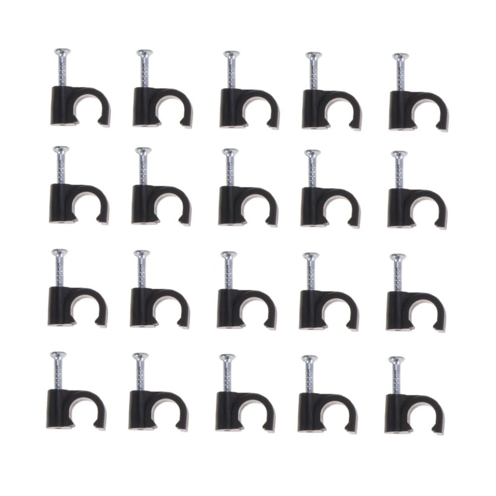 DOITOOL 100pcs Cable Clips for Wire Management Durable Plastic Cord Organizer Fastener for Home Office and School Easy to Install Black