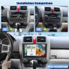 Car Stereo for Honda CRV 2007-2011 with Apple CarPlay/Android Auto, 9 Inch Touch Screen Bluetooth for CRV CarPlay Radio Head Unit, FM, Mirror Link SWC EQ Dual USB Input with Backup Camera Mic view 3
