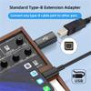 NFHK 2pcs/lot USB 2.0 B Type Female to Type-C Male Angled & Straight Extension Adapter for Printer Phone Disk view 4