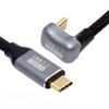 NFHK Opposite U Shape Back Angled USB-C USB 3.1 Type C Male to Male Extension Data Cable 10Gbps 100W with Sleeve 100cm view 1
