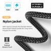NFHK Opposite U Shape Back Angled USB-C USB 3.1 Type C Male to Male Extension Data Cable 10Gbps 100W with Sleeve 100cm view 4