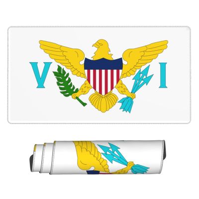 Aulwewd Flag of Virgin Islands Large Gaming Mouse Pad,Keyboard Pad Comfortable Operation (3mm Thick) Suitable for Gamers Office Home (16 X 29.5 Inches)