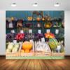 BELECO 12x8ft Fabric Vegetables and Fruits Backdrop Farm Market Harvest Exhibition Background for Themed Party Decorations Thanksgiving Photo Shoot Studio Props view 1