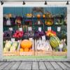 BELECO 12x8ft Fabric Vegetables and Fruits Backdrop Farm Market Harvest Exhibition Background for Themed Party Decorations Thanksgiving Photo Shoot Studio Props view 3