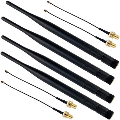 DIYmalls 915MHz LoRa Antenna 5dBi SMA Male 195mm + SMA Female Cable for Heltec Meshtastic 915 MHz ESP32 LoRa 32 V3 V4 HTCC-AB02S LoRa32u4II Mesh Node T114 (Pack of 4)