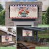 4th of July Outdoor TV Cover 50 Inch American Flag Patriotic TV Enclosure Independence Day Memorial Flower Fireworks TV Covers for Outside TV Display Screen Protector with Remote Control Pocket view 2