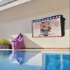 4th of July Outdoor TV Cover 50 Inch American Flag Patriotic TV Enclosure Independence Day Memorial Flower Fireworks TV Covers for Outside TV Display Screen Protector with Remote Control Pocket view 4