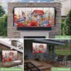 4th of July Outdoor TV Cover 85 Inch American Flag Patriotic TV Enclosure Independence Day Memorial Flower Wood Grain TV Covers for Outside TV Display Screen Protector with Remote Control Pocket view 2