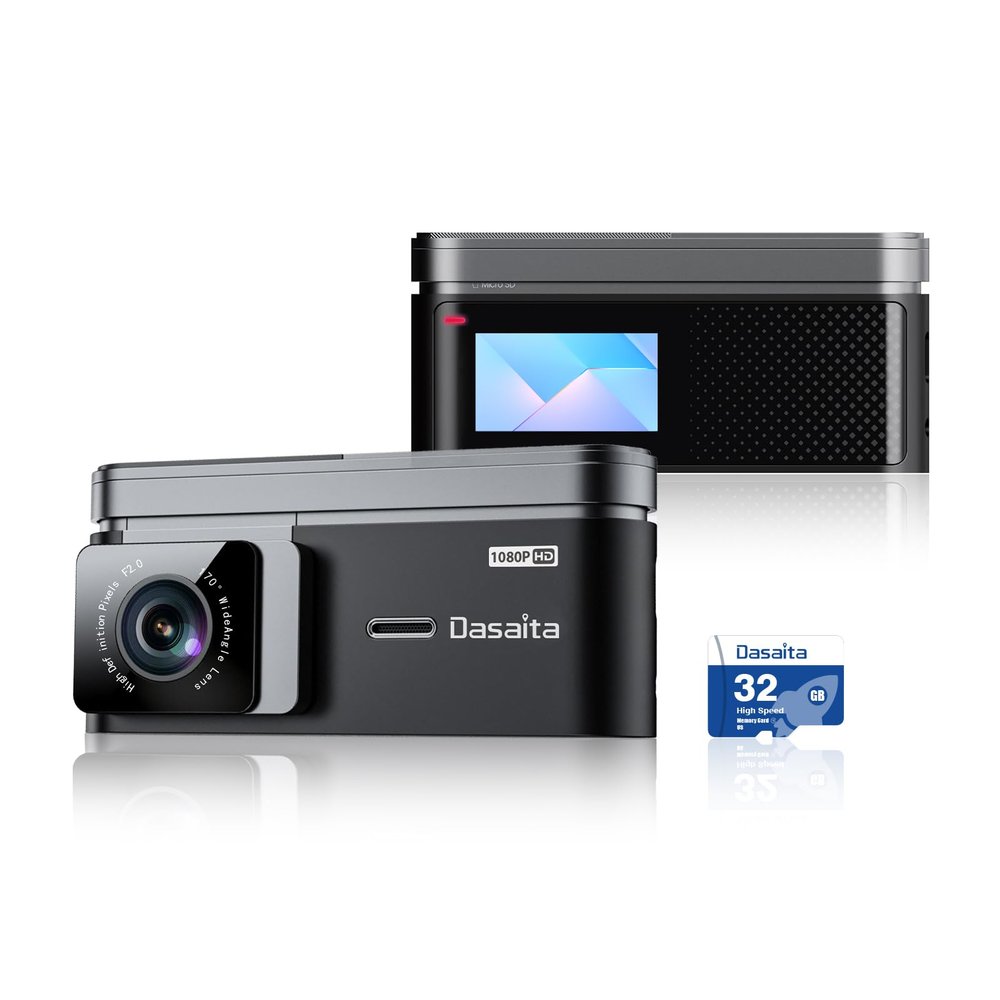 Dasaita USB Dash Cam 1080P Car Camera, Front Dash Camera for Android Car Stereo, with 1.47" IPS HD Display, 170Wide Angle, WiFi, WDR, G-Sensor, Loop Recording, Free 32GB CardNight Vision - DAS-U2