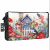 4th of July Outdoor TV Cover 85 Inch American Flag Flower Bird TV Enclosure Independence Day Patriotic Memorial Liberty TV Covers for Outside TV Display Screen Protector with Remote Control Pocket view 1