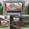 4th of July Outdoor TV Cover 85 Inch American Flag Flower Bird TV Enclosure Independence Day Patriotic Memorial Liberty TV Covers for Outside TV Display Screen Protector with Remote Control Pocket view 2