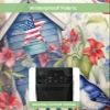 4th of July Outdoor TV Cover 85 Inch American Flag Flower Bird TV Enclosure Independence Day Patriotic Memorial Liberty TV Covers for Outside TV Display Screen Protector with Remote Control Pocket view 3