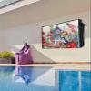 4th of July Outdoor TV Cover 85 Inch American Flag Flower Bird TV Enclosure Independence Day Patriotic Memorial Liberty TV Covers for Outside TV Display Screen Protector with Remote Control Pocket view 4