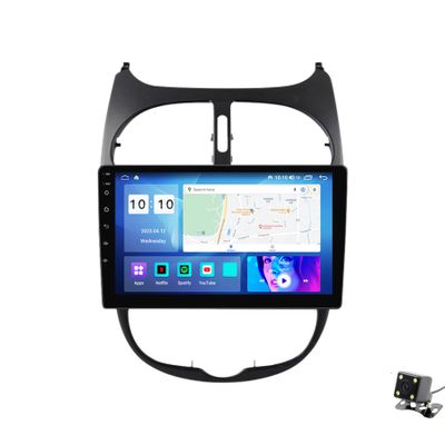 ADMLZQQ Double Din Car Stereo Multimedia with Bluetooth and 10.2" Touchscreen Android 12 for Peugeot 206 2004-2008,with GPS/Car-Play Android/SWC/Backup Camera/Mirror Link/4G WiFi,M400s