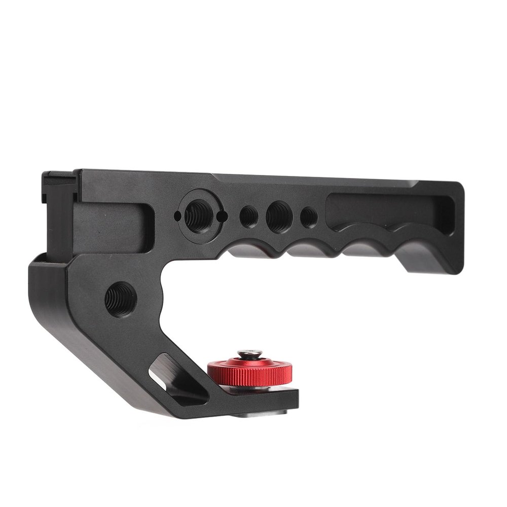 Camera Cage Top Handle Aluminum with Cold Shoe 1/4inch 3/8inch for Camera Cage Top Grip Accessory, Lightweight Ergonomic Design, Multiple Interfaces, Quick Installation