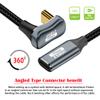 NFHK Opposite U Shape Back Angled USB-C USB 3.1 Type C Male to Female Extension Data Cable 10Gbps 100W with Sleeve 100cm view 4